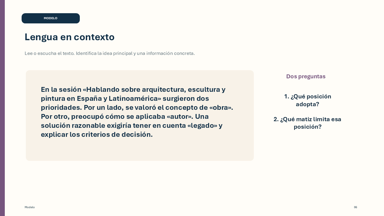 Texto contextualizado de una clase B2